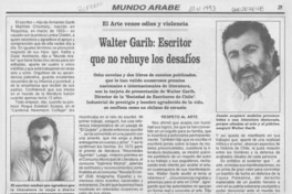 Walter Garib, escritor que no rehuye los desafíos