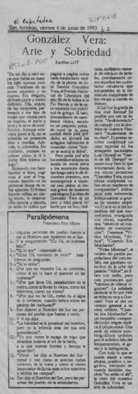 González Vera, arte y sobriedad  [artículo] Lot.