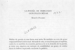 La poesía de Fernando González-Urízar  [artículo] Martín Panero.