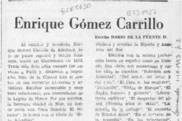 Enrique Gómez Carrillo  [artículo] Darío de la Fuente D.