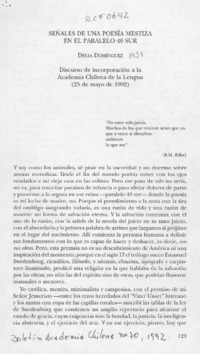 Señales de una poesía mestiza en el paralelo 40 sur  [artículo] Delia Domínguez.
