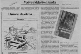 Vuelve el detective Heredia  [artículo] Marino Muñoz Lagos.