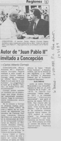 Autor de "Juan Pablo II" invitado a Concepción