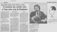 El Periodista que escribió sobre el Papa visita zona de Magallanes
