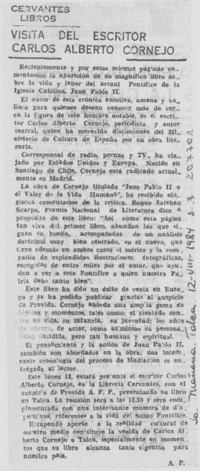 Visita del escritor Carlos Alberto Cornejo