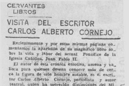 Visita del escritor Carlos Alberto Cornejo