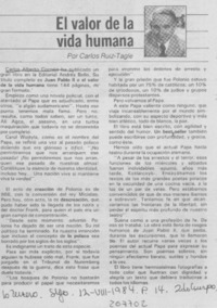 "El valor de la vida humana"