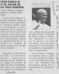 "Juan Pablo II o el valor de la vida humana"