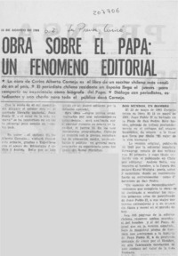 Obra sobre el Papa; un fenómeno editorial