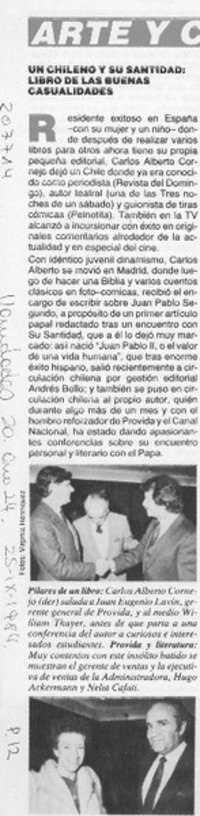 Un Chileno y su santidad, libro de las buenas casualidades