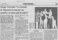 Enrique Noisvander; "Los desnudos de "Educación seximental" son naturales y no tienen nada de eróticos"