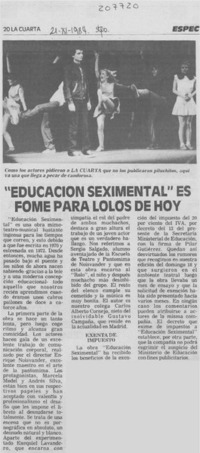 "Educación seximental" es fome para lolos de hoy