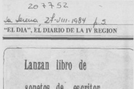 Lanzan libro de sonetos de escritor Raúl Correa, hoy
