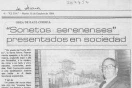 "Sonetos serenenses" presentados en sociedad
