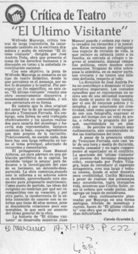 "El último visitante"  [artículo] Carola Oyarzún L.