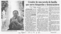 Creador de una novela de familia que narra búsquedas y desencuentros  [artículo] Marcela Gieminiani.