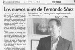 Los nuevos aires de Fernando Sáez  [artículo] Angélica Rivera.