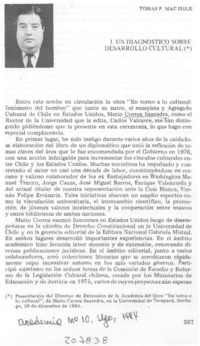 Un diagnóstico sobre desarrollo cultural