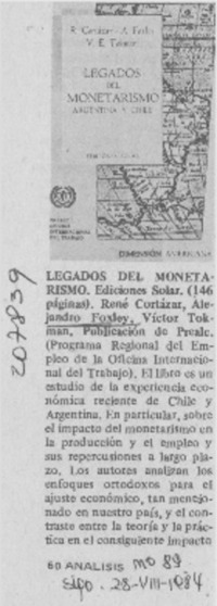 Legados del monetarismo