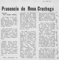 Presencia de Rosa Cruchaga