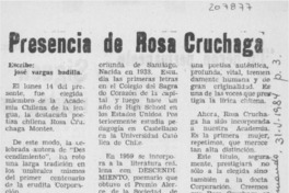 Presencia de Rosa Cruchaga