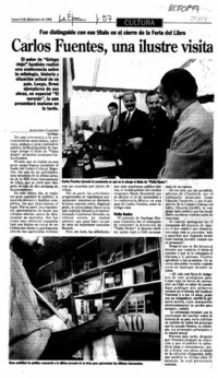 Carlos Fuentes, una ilustre visita  [artículo] Alejandra Gajardo.