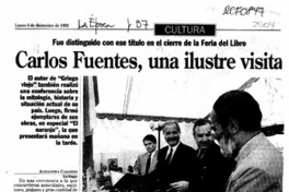 Carlos Fuentes, una ilustre visita  [artículo] Alejandra Gajardo.