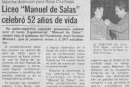 Liceo "Manuel de Salas" celebró 52 años de vida