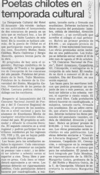 Poetas chilotes en temporada cultural  [artículo].