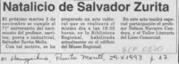 Natalicio de Salvador Zurita  [artículo].