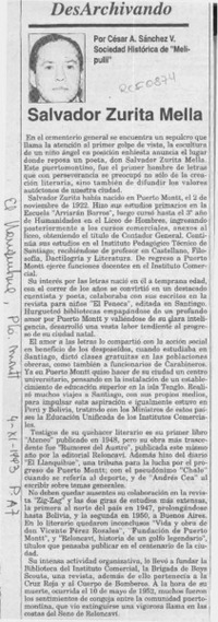 Salvador Zurita Mella  [artículo] César A. Sánchez V.