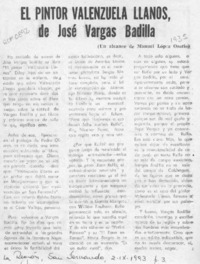 El pintor Valenzuela Llanos, de José Vargas Badilla  [artículo] Manuel López Osorio.