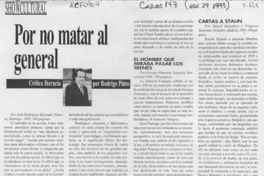 Por no matar al general  [artículo] Rodrigo Pinto.