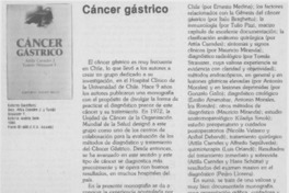 "Cáncer gástrico"
