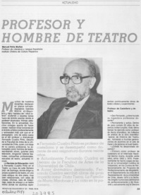 Profesor y hombre de teatro : [entrevista]