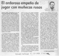El ardoroso empeño de jugar con muñecas rusas  [artículo] Carlos Jorquera Alvarez.