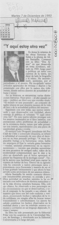 "Y aquí estoy otra vez"