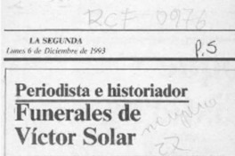 Funerales de Víctor Solar  [artículo].