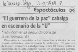 "El Guerrero de la paz" cabalga en escenario de la "U"