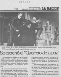 Se estrenó el "Guerrero de la paz"