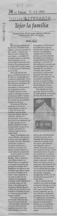 Tejer la familia  [artículo] Mariano Aguirre.
