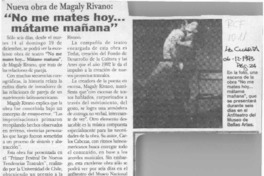 "No me mates hoy -- mátame mañana"  [artículo].