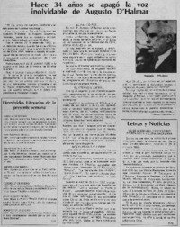 Hace 34 años se apagó la voz inolvidable de Augusto D'Halmar