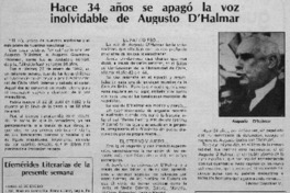 Hace 34 años se apagó la voz inolvidable de Augusto D'Halmar