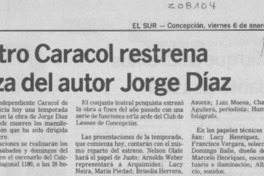 Teatro Caracol restrena pieza del autor Jorge Díaz