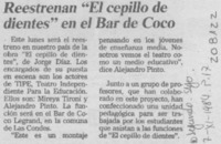 Reestrenan "El cepillo de dientes" en el bar de Coco