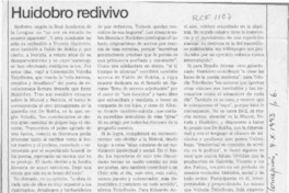 Huidobro redivivo