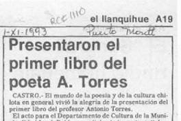 Presentaron el primer libro del poeta A. Torres  [artículo].