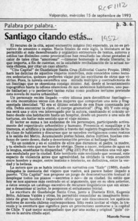 Santiago citando estás --  [artículo] Marcelo Novoa.