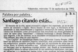 Santiago citando estás --  [artículo] Marcelo Novoa.